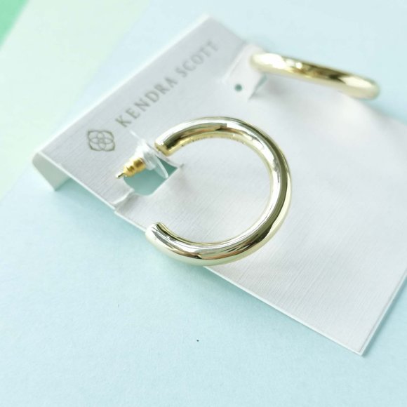 Colette - Kendra Scott Gold Hoop Earrings - Picture 2 of 3